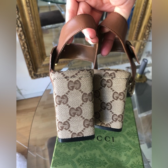 Gucci sandals heels GG monogram size 38 - Picture 3 of 7